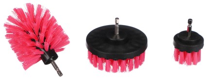 Satz Bohrbürsten für die Autopflege CAR DETAILING DRILL BRUSH PINK 3, 3-teilig