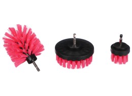 Satz Bohrbürsten für die Autopflege CAR DETAILING DRILL BRUSH PINK 3, 3-teilig