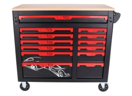 Werkstattwagen mit Werkzeug MECHANIC TROLLEY TITAN 1559, 13 Schubladen, 1559 Teile Werkzeug