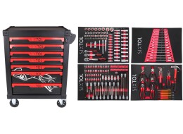 Werkzeugwagen MECHANIC TROLLEY KEVIN 210, 7 Schubladen, 210 Stück Werkzeuge